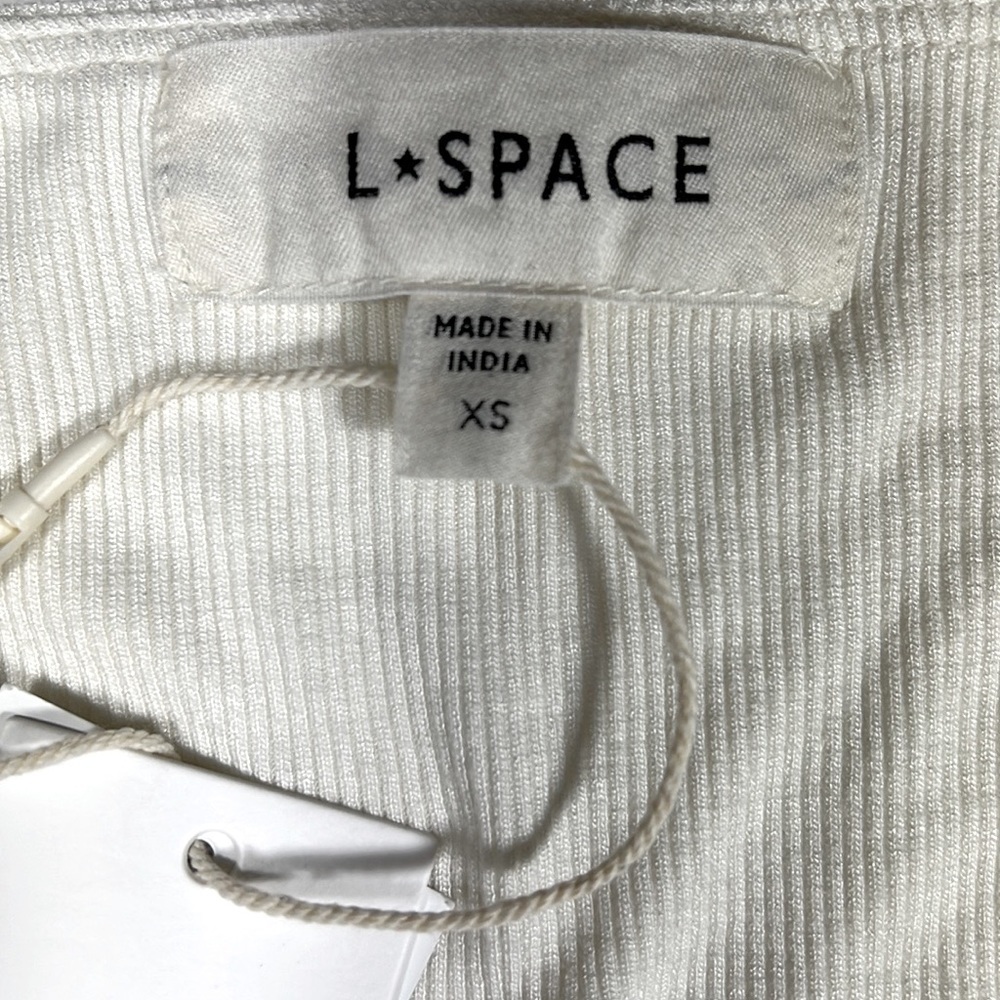 L* Space | Bodycon Micro Ribbed Ruched Lani Dress In Cream | CS - Picture 9 of 12